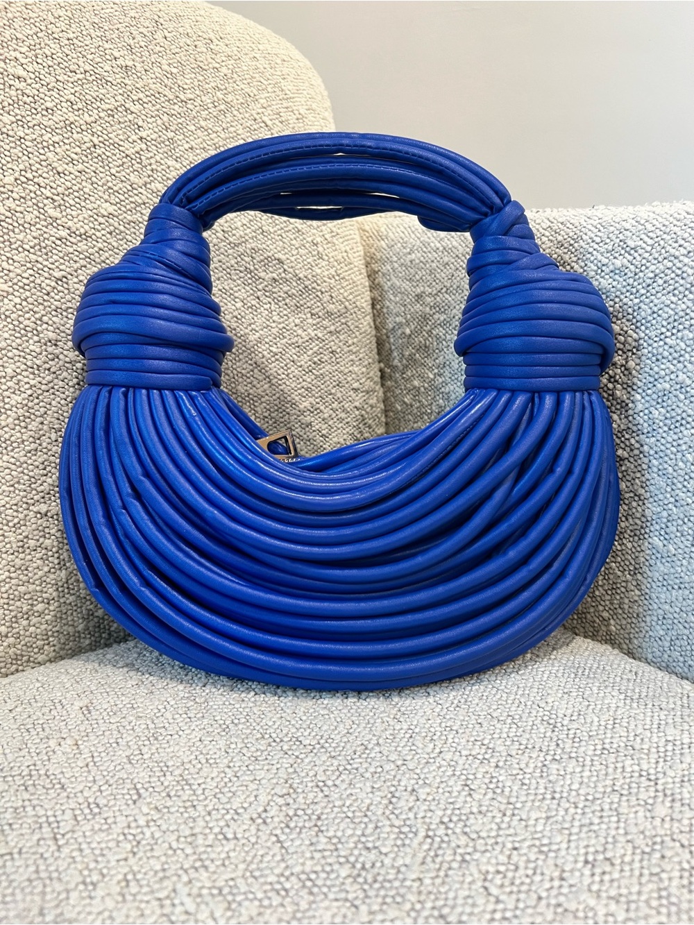 Bold Cobalt Wrapped-Handle Knot  Handbag